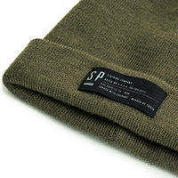 SPCC | Beanie | Acrylic yarn | Canvas label | Olive